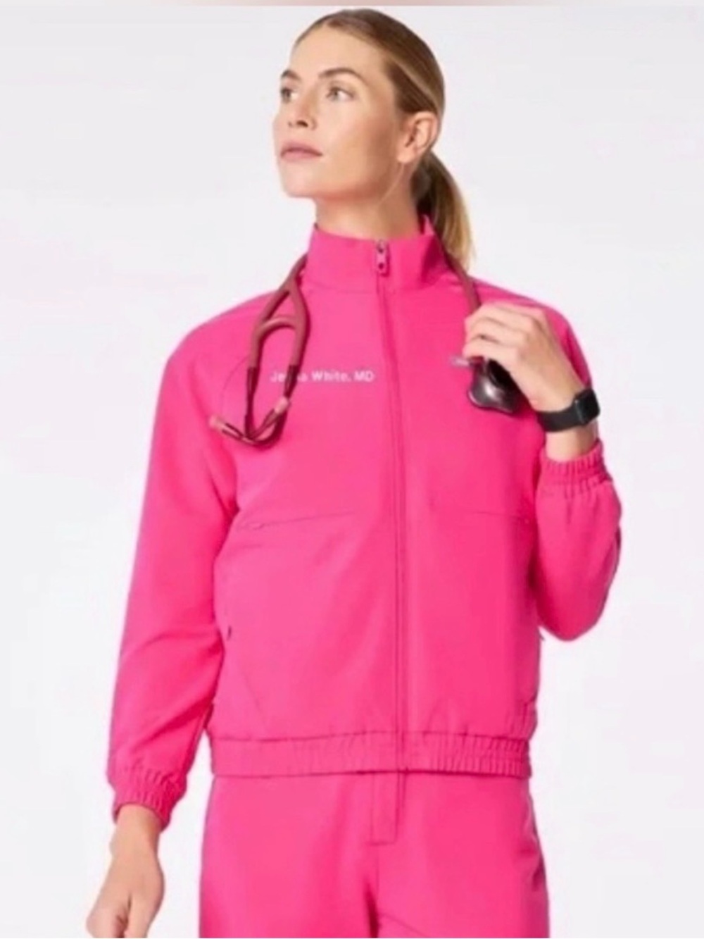 FIGS shocking pink XS never worn Sydney scrub jacket LIMITED EDITION COLOR